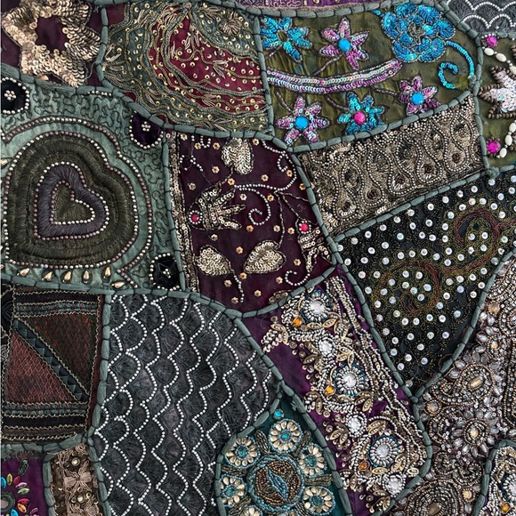 Boho Patchwork Tapestry Wall Hanging - Picture 4 of 5